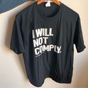 AwakenwithJP JP Sears I Will Not Comply Black Graphic Tee Shirt unisex size XL
